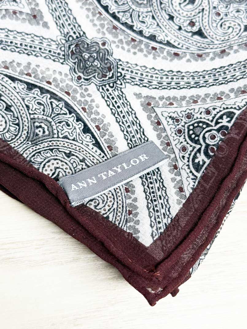 ann taylor 100% silk chiffon paisley scarf | hand - rolled edge - good market thrift store