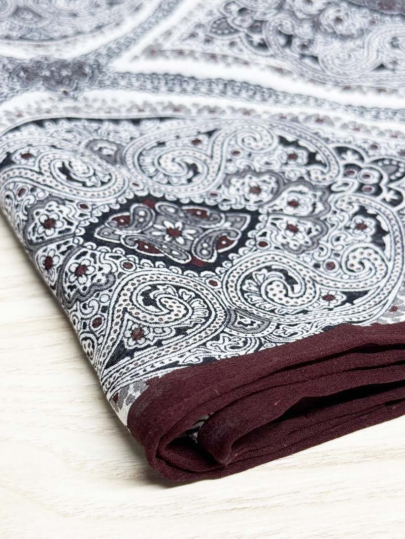 ann taylor 100% silk chiffon paisley scarf | hand - rolled edge - good market thrift store