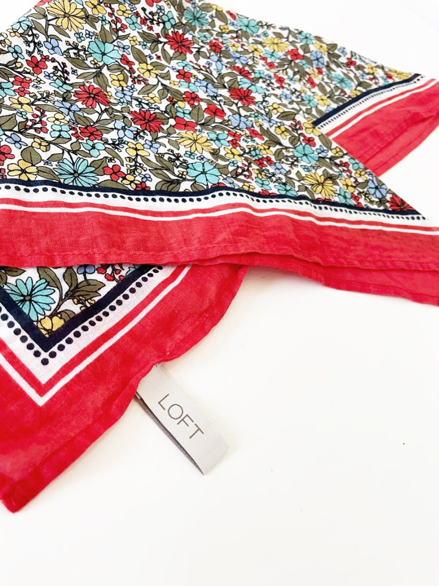 ann taylor loft floral square bandana - good market thrift store