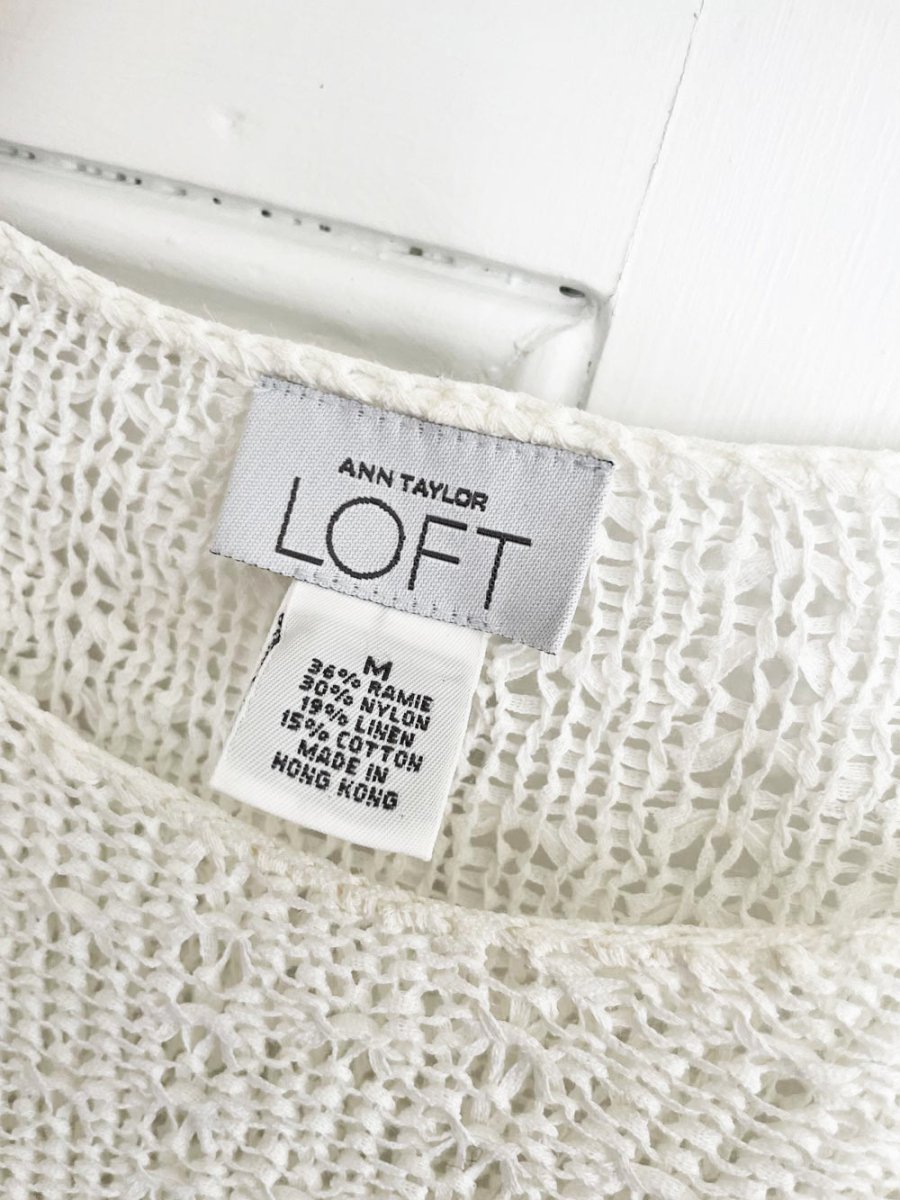ann taylor ramie-blend knit long sleeve top | loft - good market thrift store