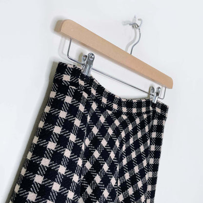vintage anne klein wool check swing midi skirt - size 8