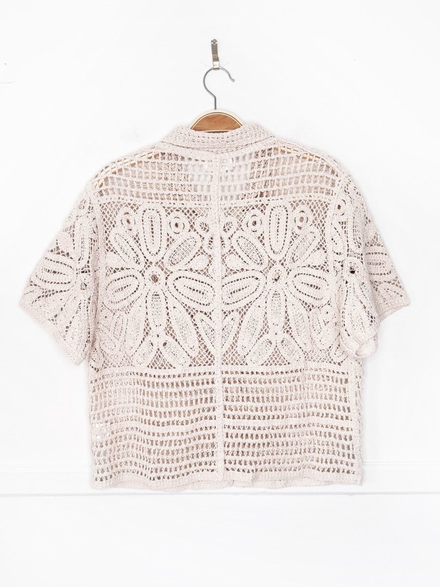 anniewear los angeles crochet knit cardigan top - good market thrift store