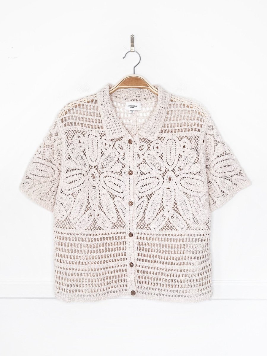 anniewear los angeles crochet knit cardigan top - good market thrift store