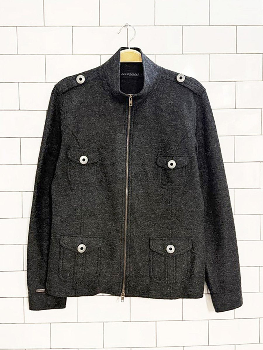 anntarah peru alpaca - wool full zip light jacket - good market thrift store