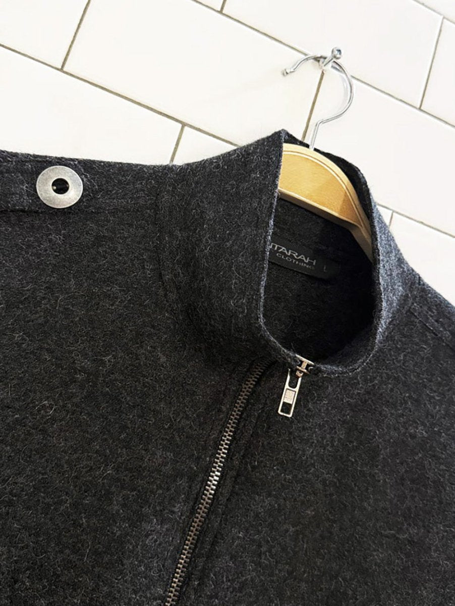 anntarah peru alpaca - wool full zip light jacket - good market thrift store