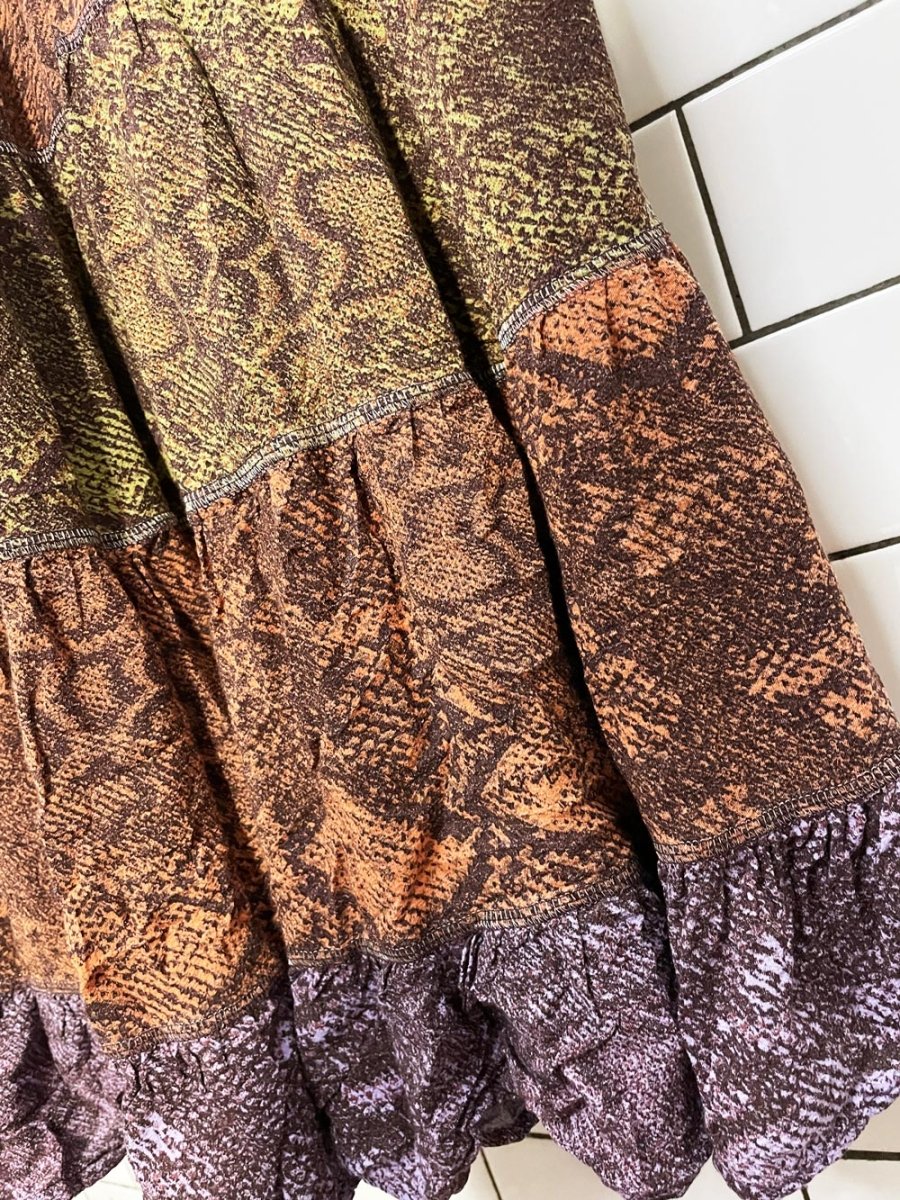 anthropologie colima animal print tiered sleeveless maxi dress - good market thrift store