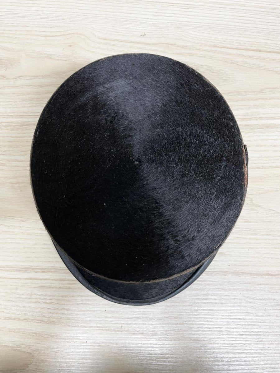 antique 1800s beaver top hat with royal crest - good market thrift store
