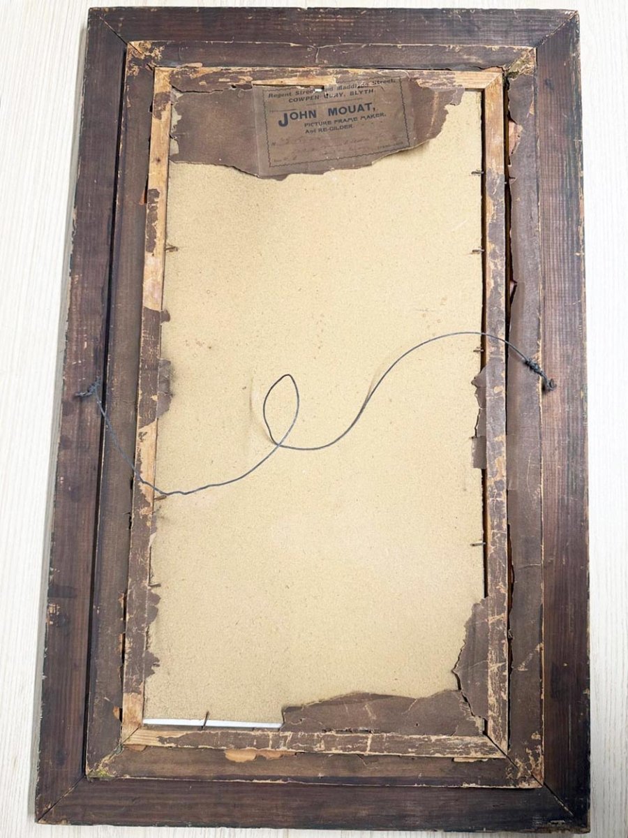 antique 1800s victorian painting of flowers on glass | guilded framed art | john mouat - good market thrift store