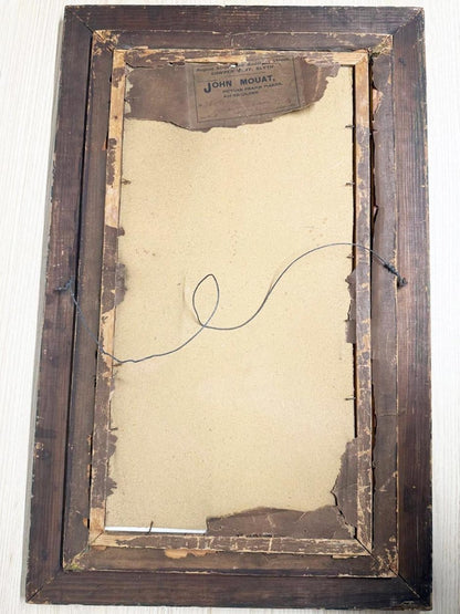 antique 1800s victorian painting of flowers on glass | guilded framed art | john mouat - good market thrift store