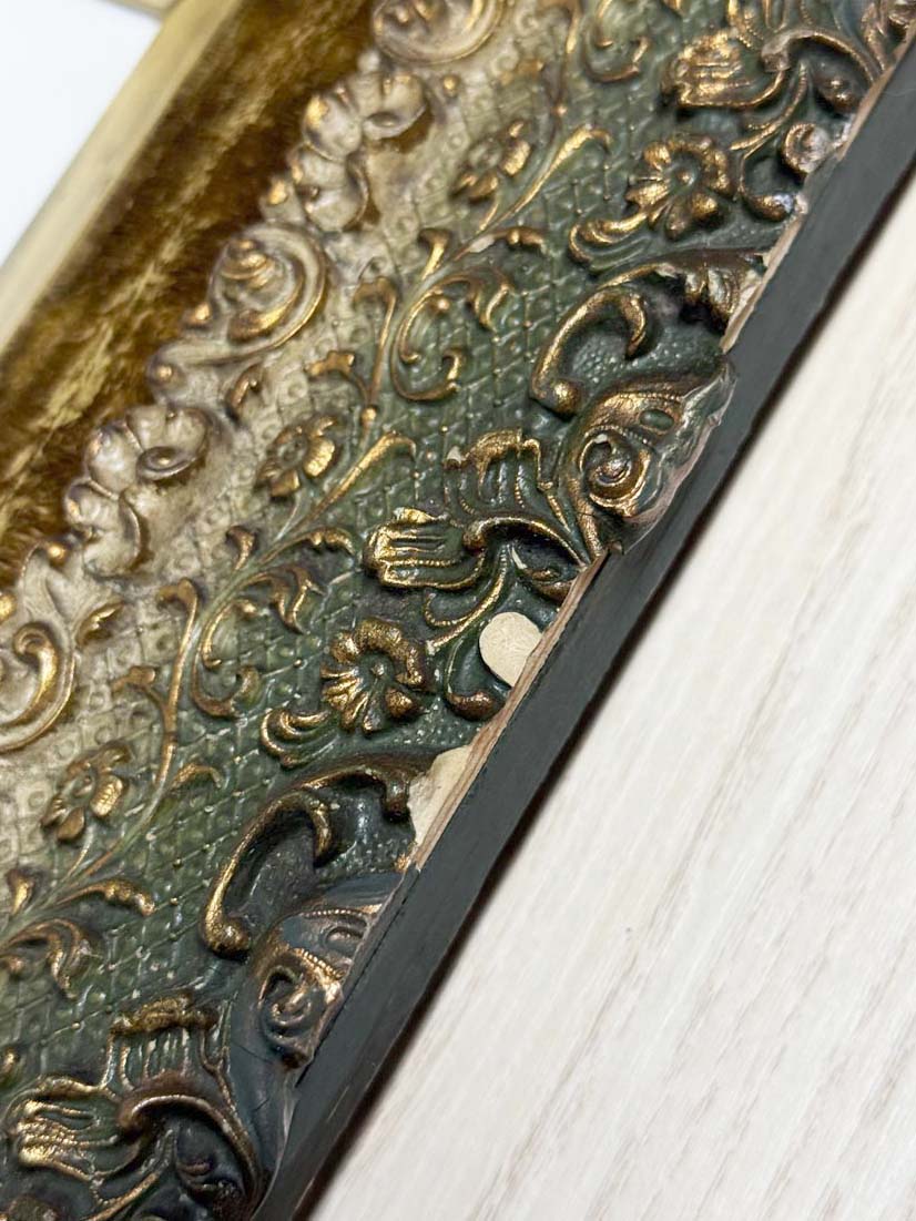 antique 1800s victorian painting of flowers on glass | guilded framed art | john mouat - good market thrift store