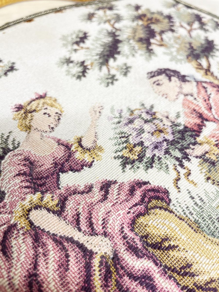 antique tapestry gilded lovers handbag | snap closure - good market thrift store