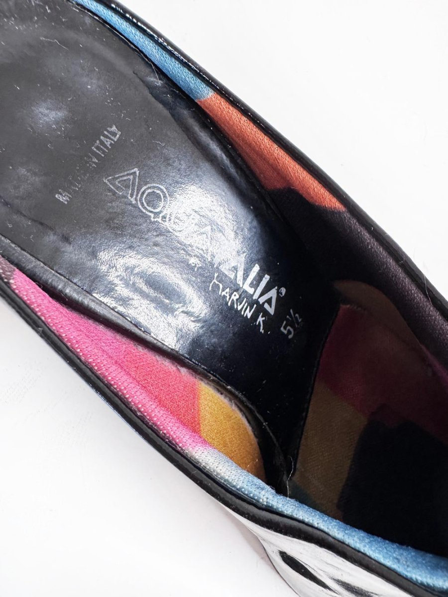 aquatalia patent leather pointed toe heeled mules | marvin k | made in Italy - good market thrift store