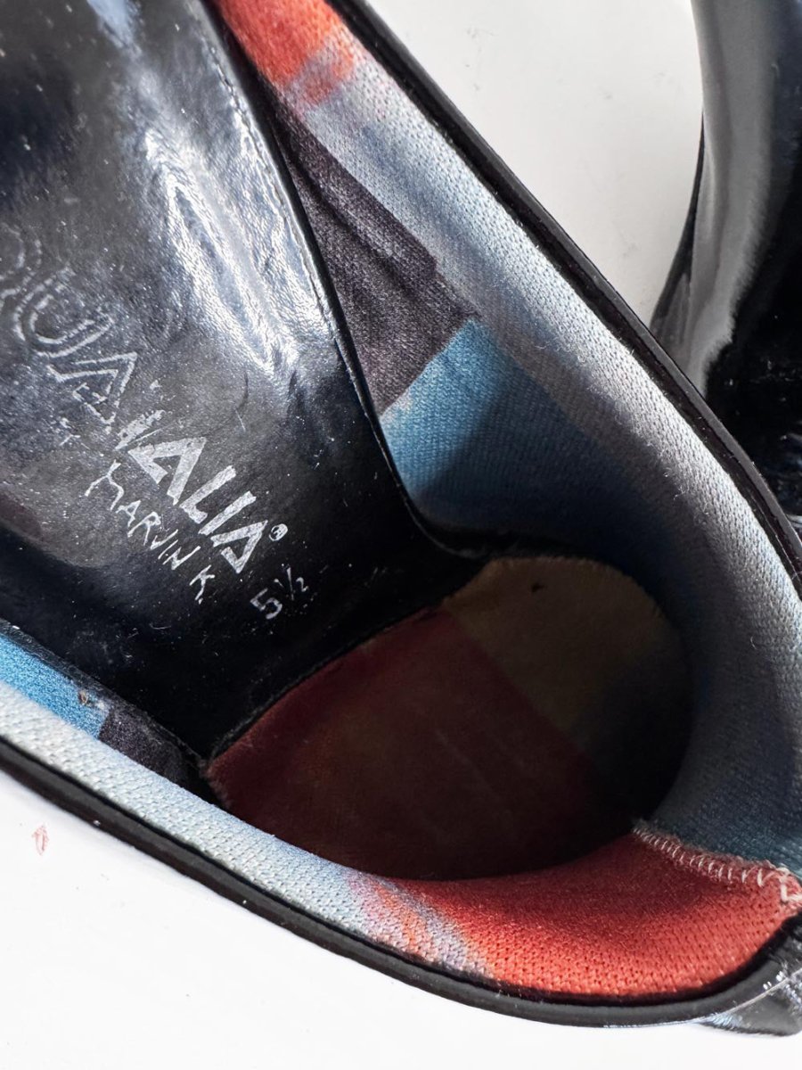 aquatalia patent leather pointed toe heeled mules | marvin k | made in Italy - good market thrift store