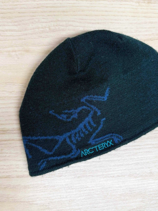 arcteryx bird head merino wool - blend fleece lined beanie - good market thrift store