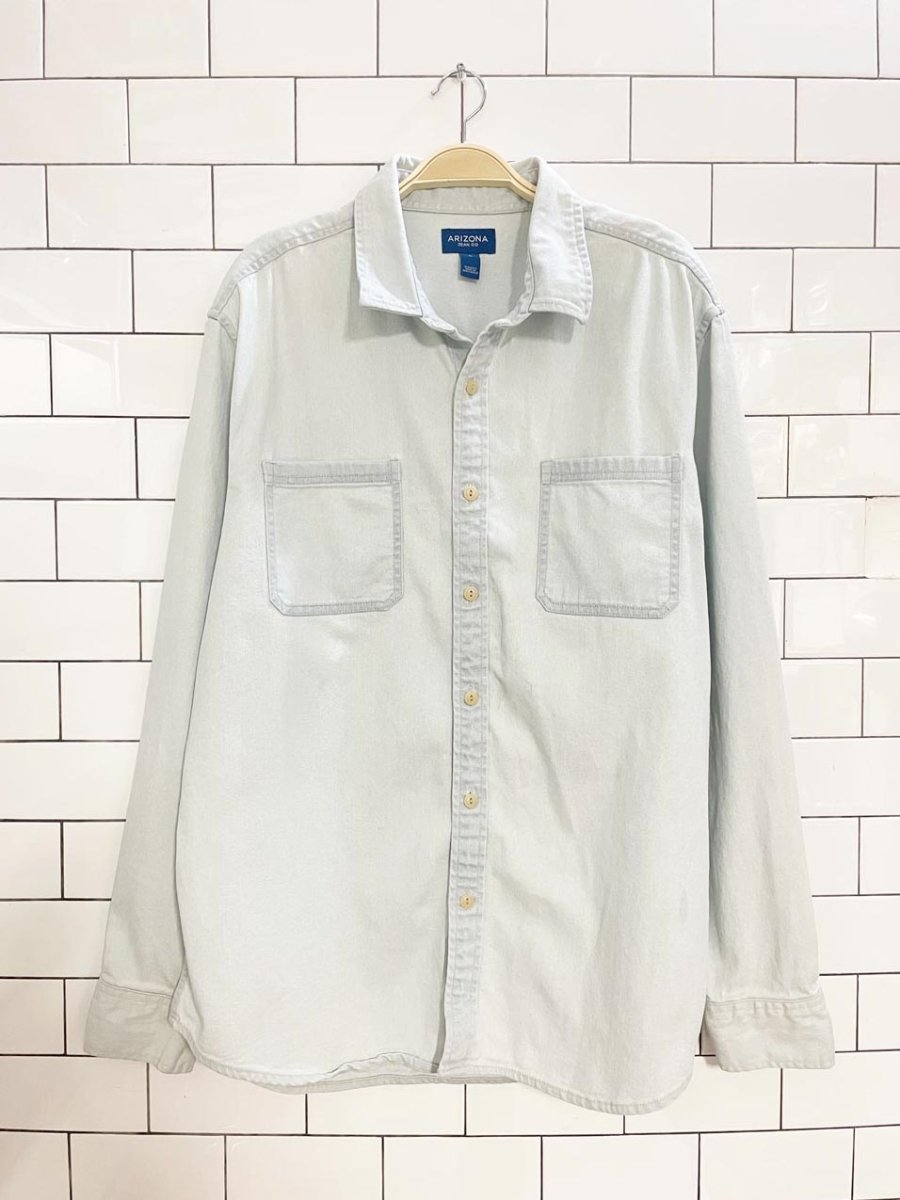 arizona jean co. two pocket denim shirt jacket - good market thrift store