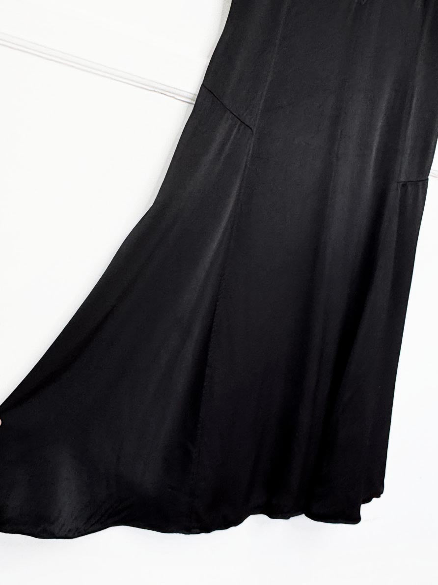 arket washed satin lace trim slip midi dress - good market thrift store