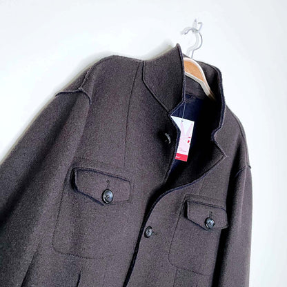 armani collezioni wool raw edgeshirt  jacket - size 48