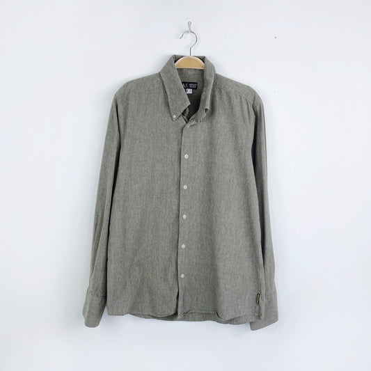 vintage armani jeans woven button down shirt