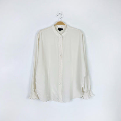 emporio armani cream silk crepe blouse
