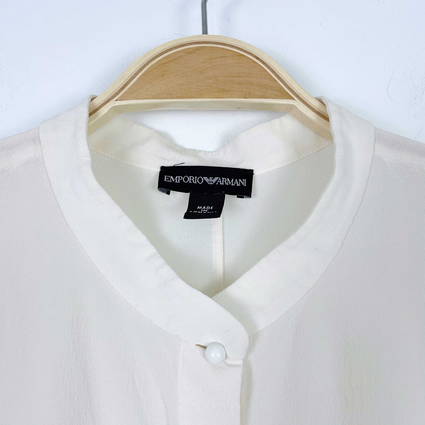 emporio armani cream silk crepe blouse