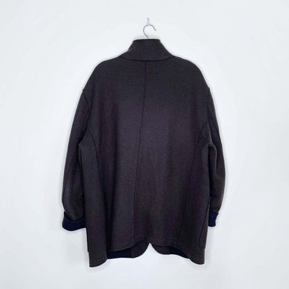 armani collezioni wool raw edgeshirt  jacket - size 48