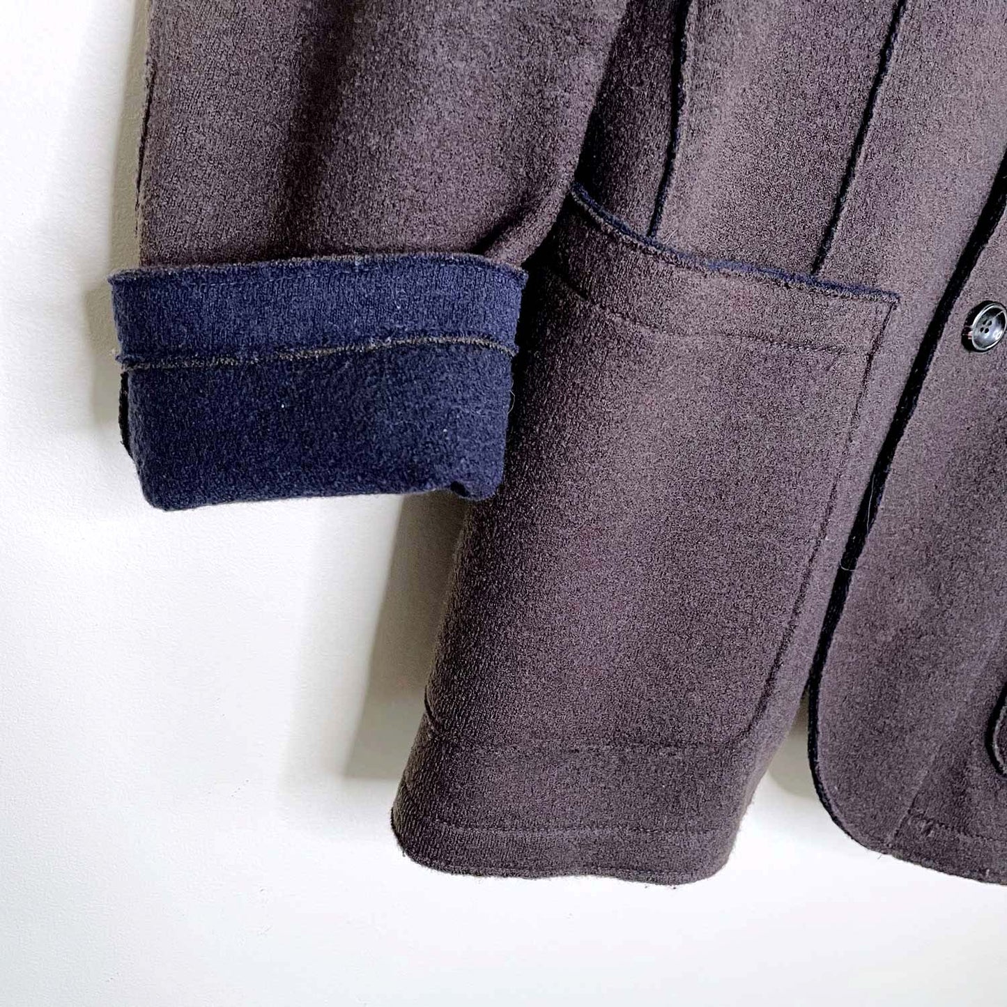 armani collezioni wool raw edgeshirt  jacket - size 48
