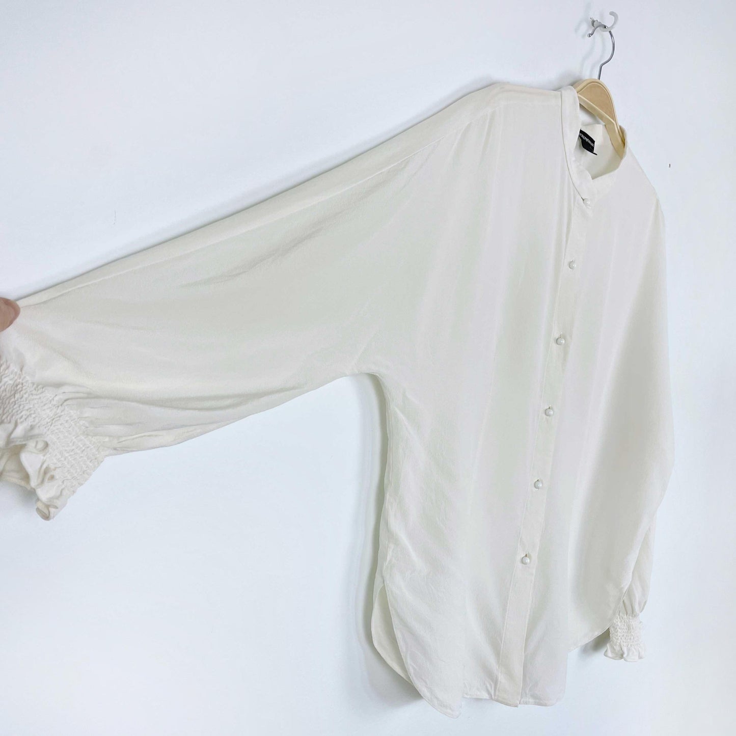 emporio armani cream silk crepe blouse