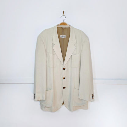 vintage giorgio armani linen-blend savannah jacket