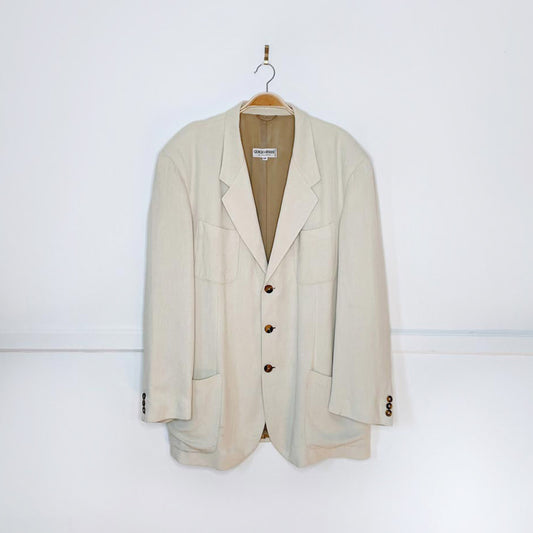 vintage giorgio armani linen-blend savannah jacket