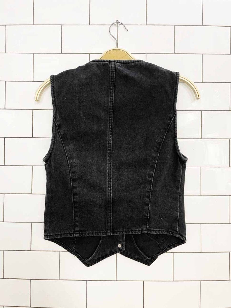 ashley vintage charm 90s denim heart cut out vest - good market thrift store