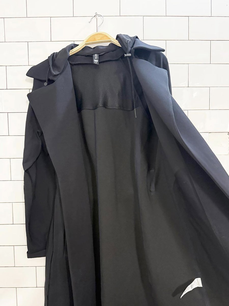 athleta voyage stretch belted trench coat | removable hood - good market thrift store