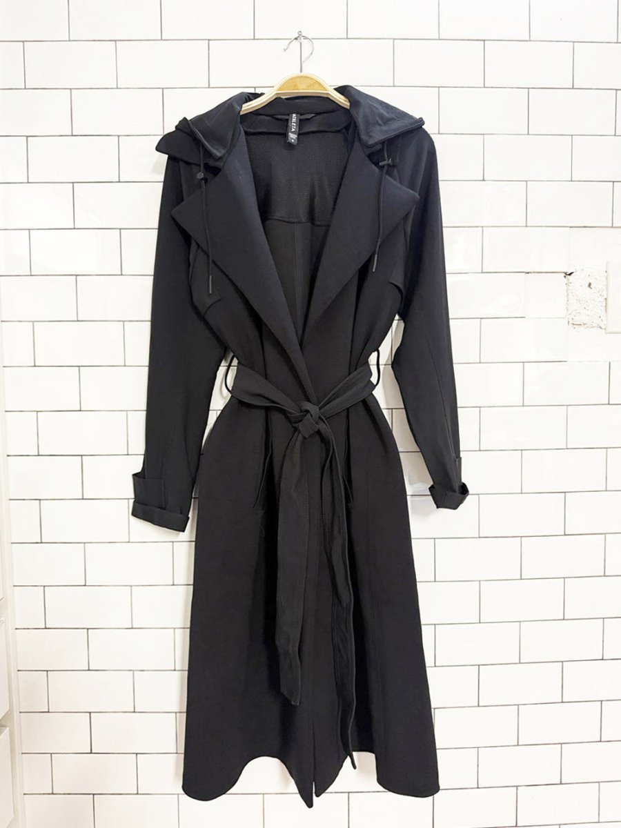 athleta voyage stretch belted trench coat | removable hood - good market thrift store