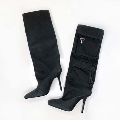 the attico sienna combat knee high boots