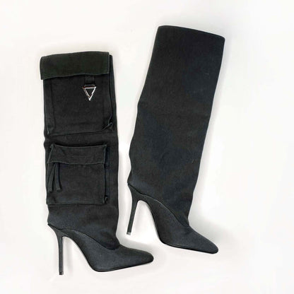 the attico sienna combat knee high boots