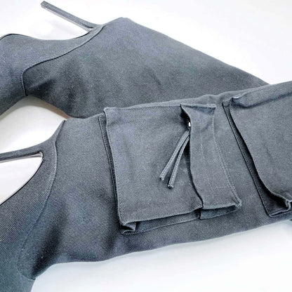 the attico sienna combat knee high boots