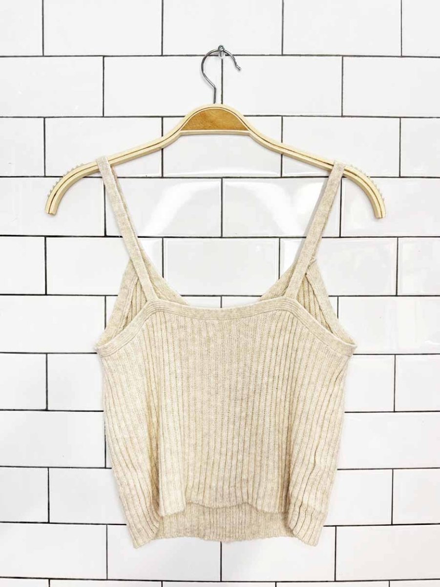 auden cotton-blend chunky knit cropped tank - good market thrift store