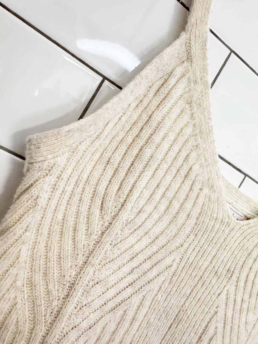 auden cotton-blend chunky knit cropped tank - good market thrift store