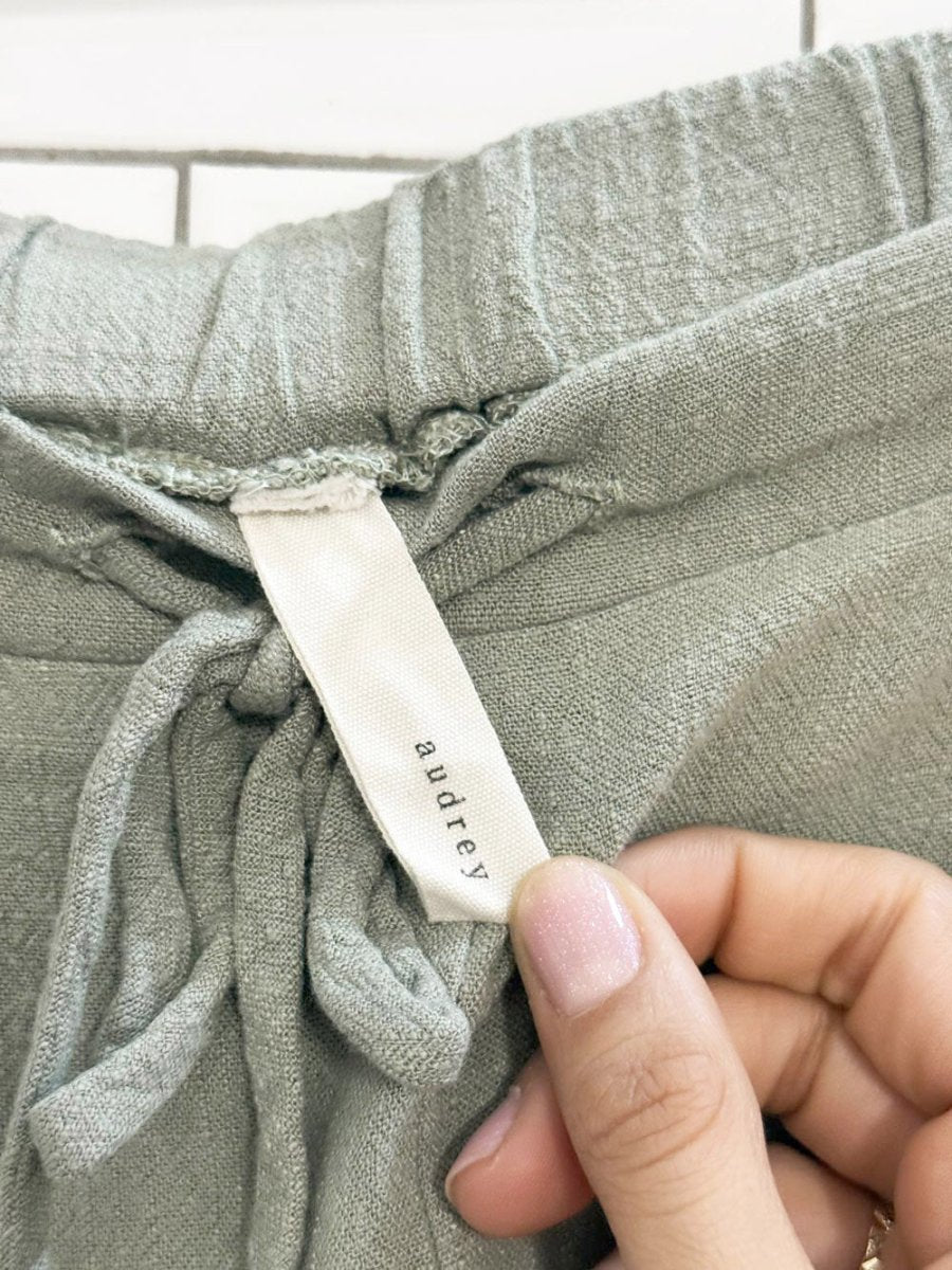 audrey linen - blend track shorts - good market thrift store