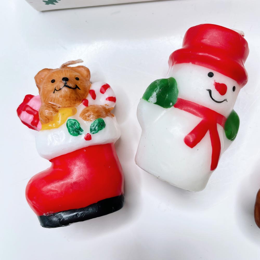 NIB x4 vintage mini holiday candles