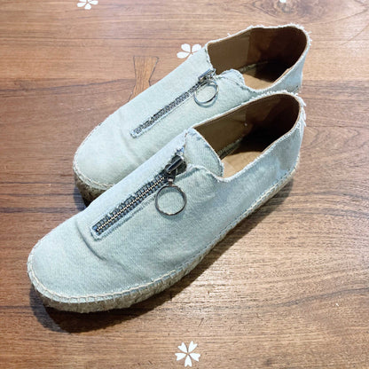 alexander wang denim zip espadrilles - size 40