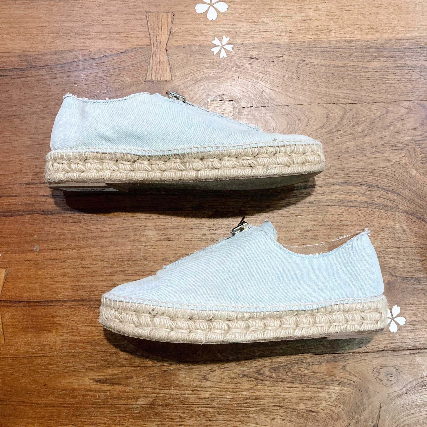 alexander wang denim zip espadrilles - size 40