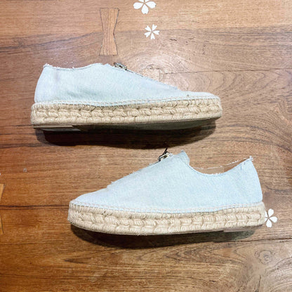 alexander wang denim zip espadrilles - size 40