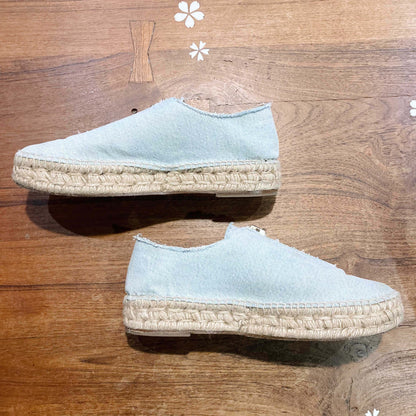 alexander wang denim zip espadrilles - size 40