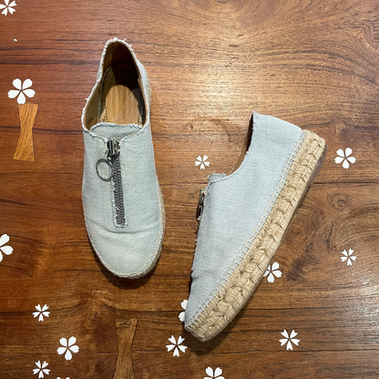 alexander wang denim zip espadrilles - size 40