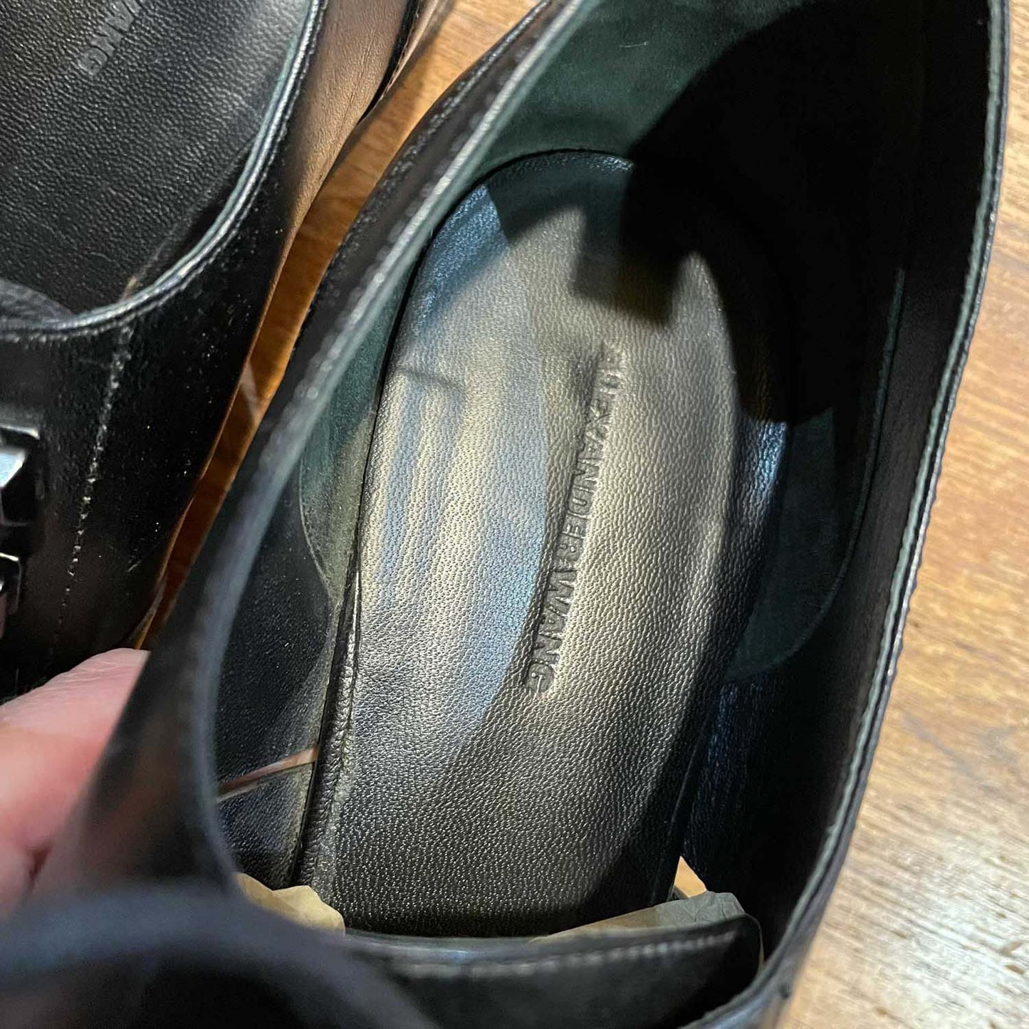 alexander wang lace up cut out leather loafers - size 41