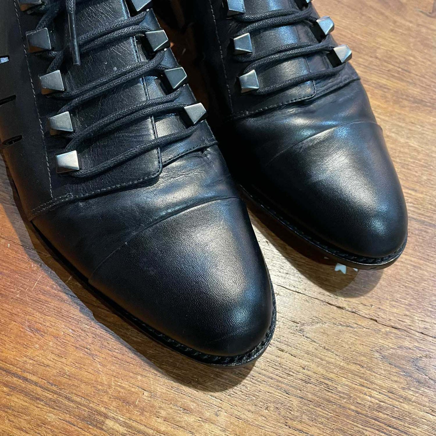alexander wang lace up cut out leather loafers - size 41