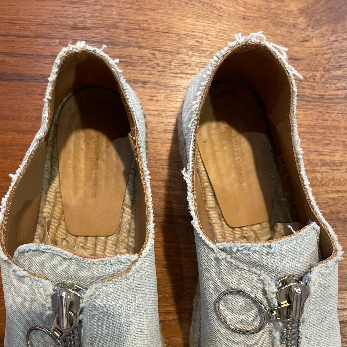 alexander wang denim zip espadrilles - size 40