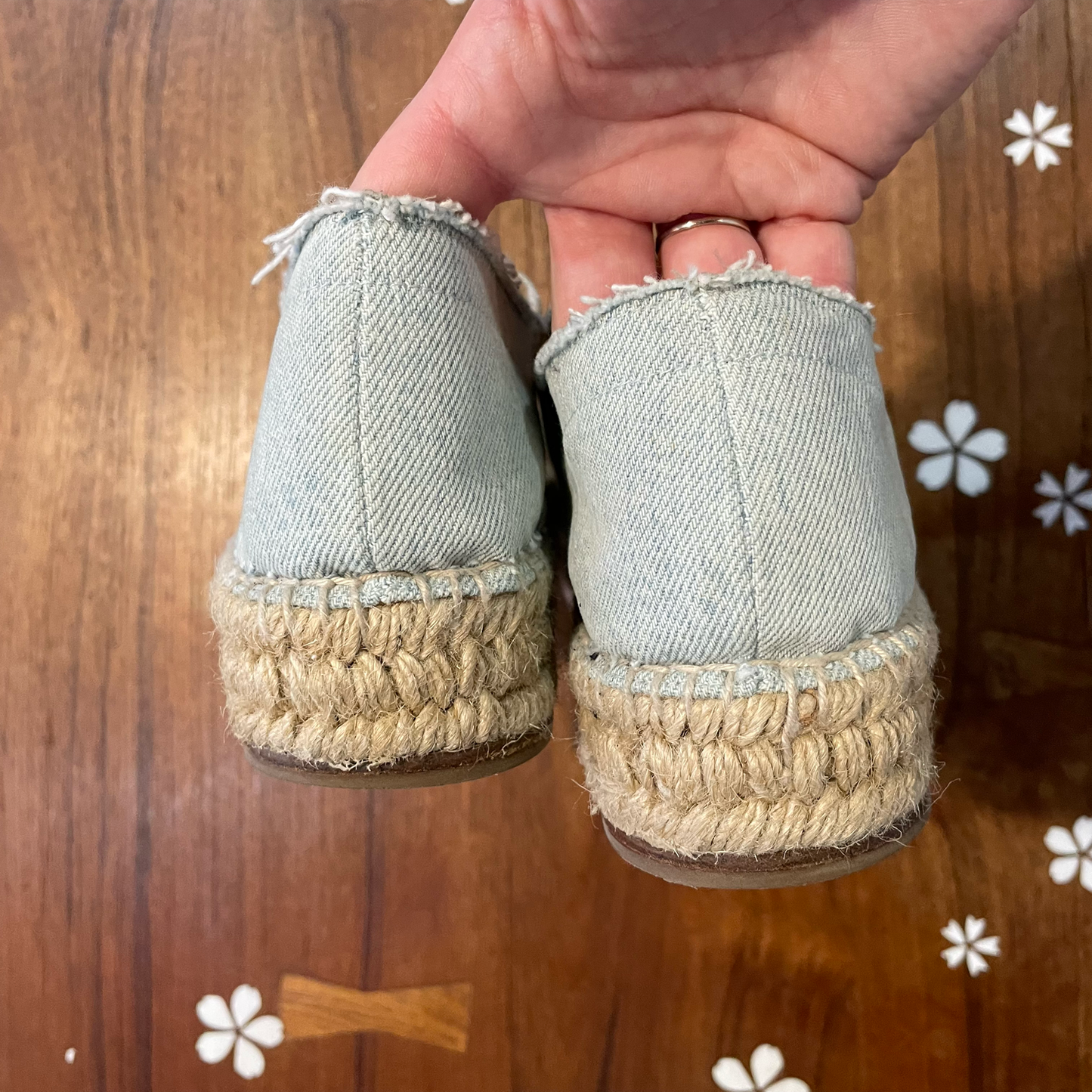 alexander wang denim zip espadrilles - size 40