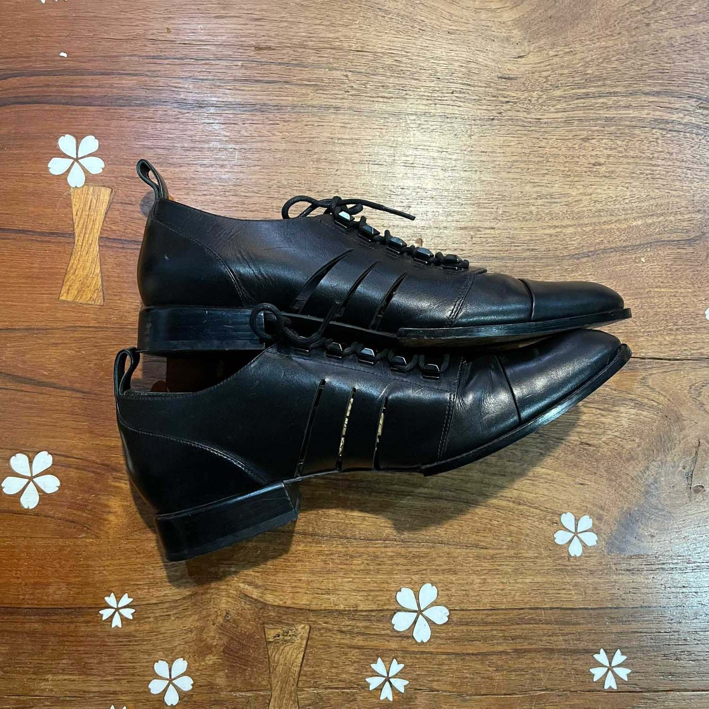 alexander wang lace up cut out leather loafers - size 41