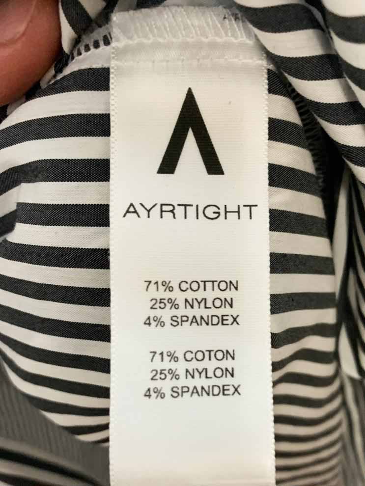 ayrtight striped full button shirt dress | made in canada - good market thrift store
